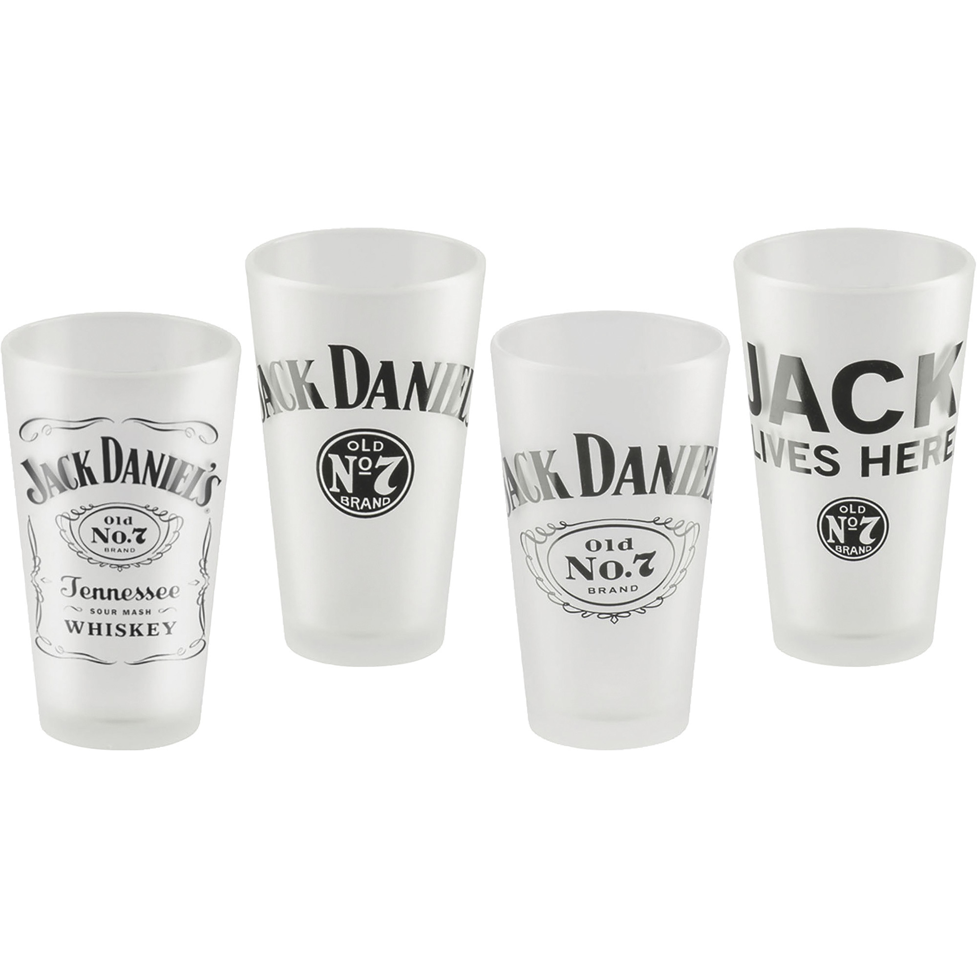 Jack Daniel's Old No. 7 Pint Glass Set, 4-Pack, 16-Oz. Glasses, Model# JD-38707
